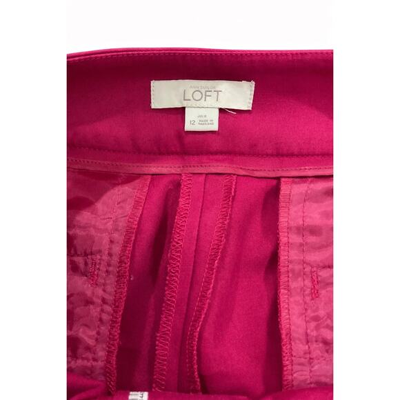 LOFT Julie Pink Ankle Pants Women 12 Barbiecore Preppy Officecore Career Stretch - Picture 6 of 7